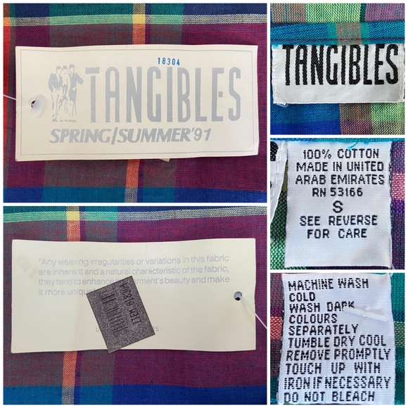 🌈 Tangibles, Vintage Cirque Arc-En-Ciel Madras Plaid Dress - Picture 13 of 16